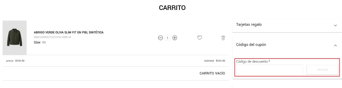 clic en el cupón