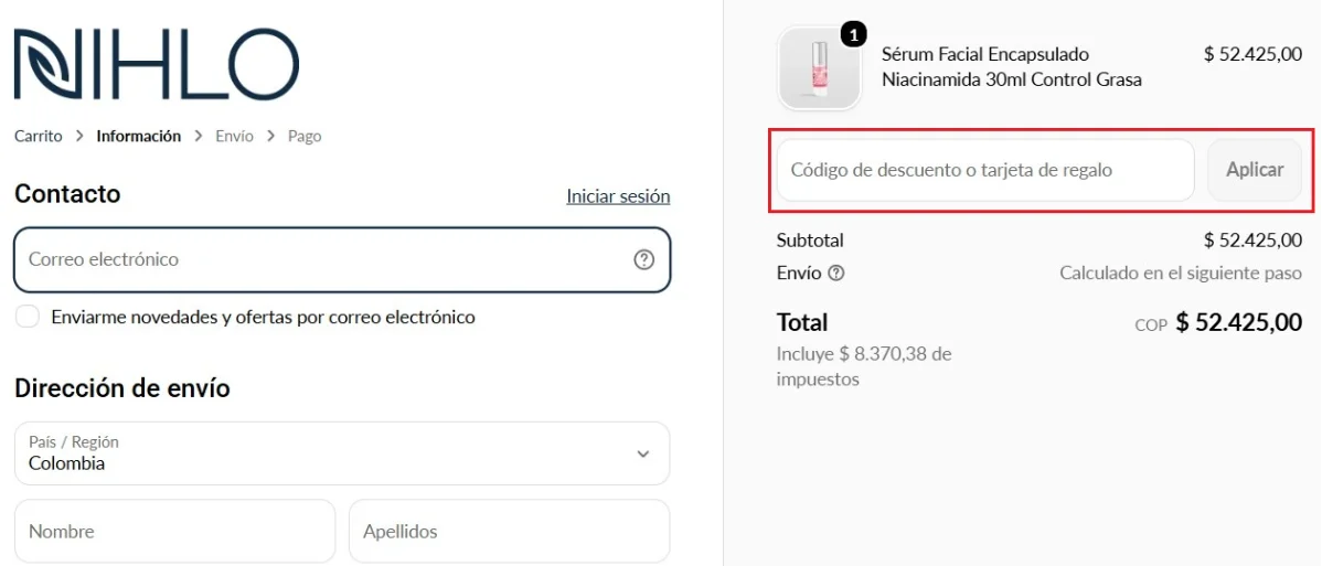 clic en el cupón